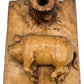 Antique Treenware Carved Hog & Stump Pen Holder/Hinged Stamp Box, Primitive