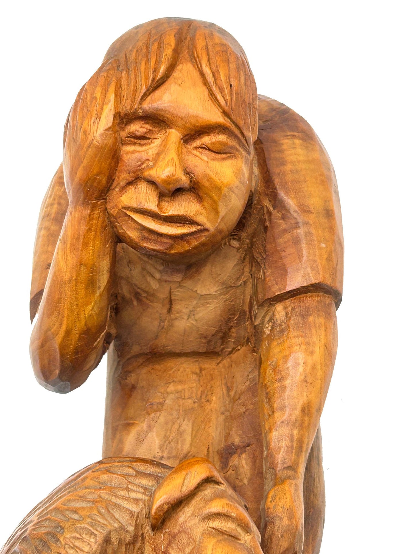 *IMPORTANT* Rare 1930 Wooden Sculpture "Man's Best Friend" By Enrico Glicenstein