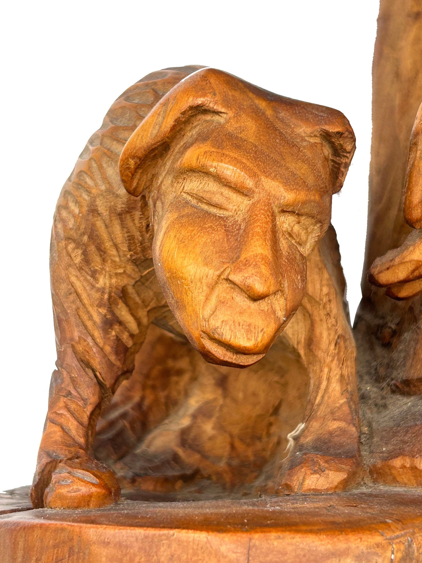 *IMPORTANT* Rare 1930 Wooden Sculpture "Man's Best Friend" By Enrico Glicenstein