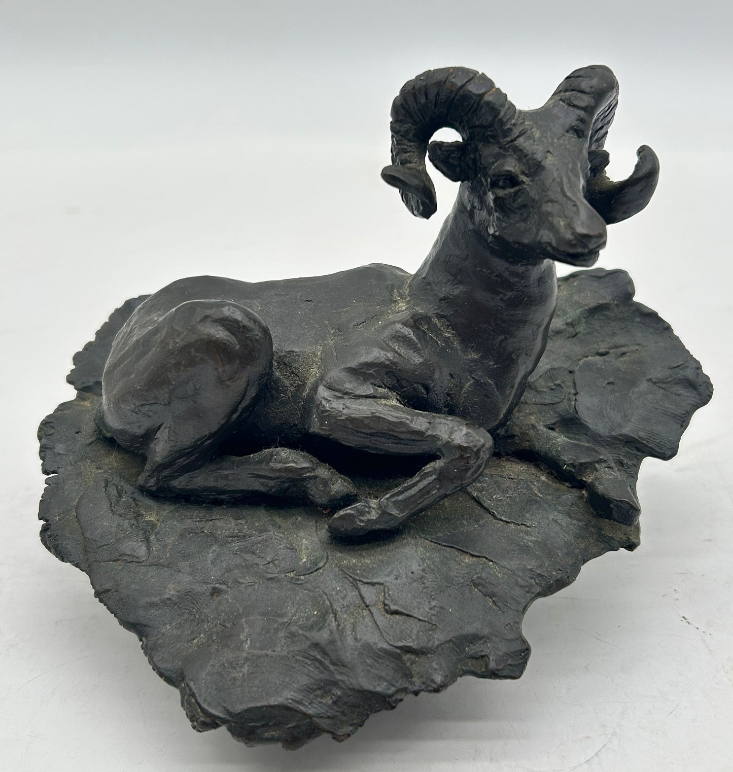 250305-2 1974 Bronzed Big Horn Sheep Sculpture by Gary N Herbert