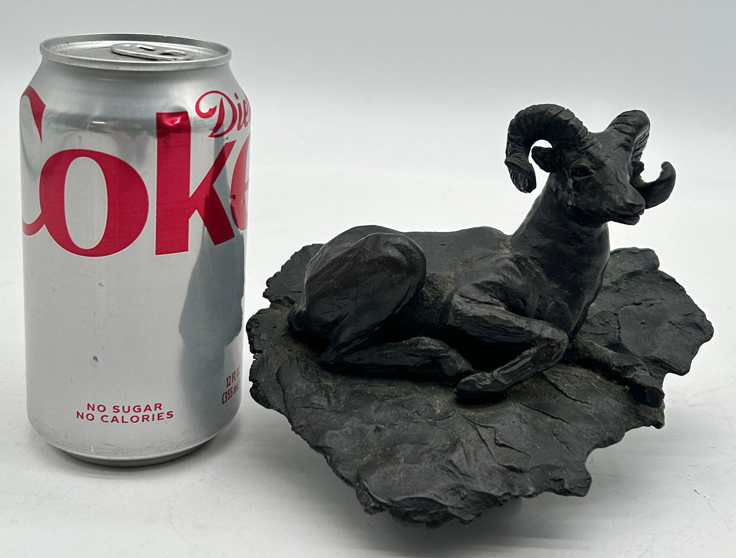 250305-2 1974 Bronzed Big Horn Sheep Sculpture by Gary N Herbert