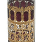 250305-3 MCM Culver Cranberry Scroll Martini Pitcher