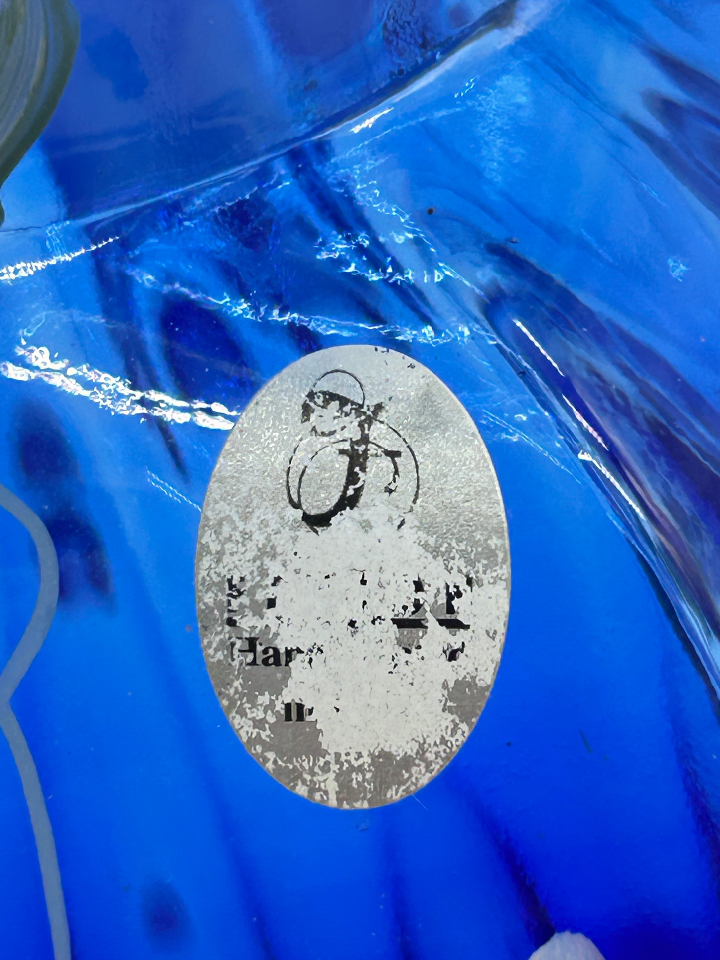 250305-6 Fenton 75th Anniversary Enameled Cobalt Vase