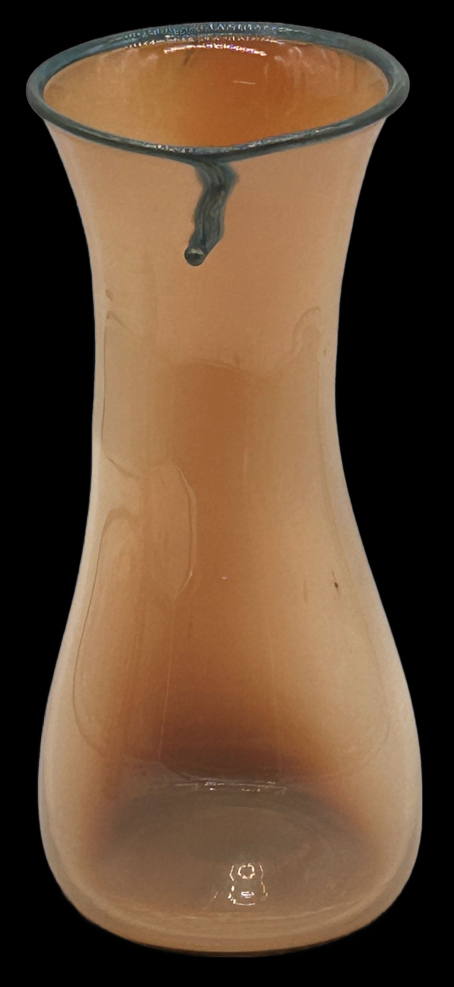250305-7 Hand Blown artist Signed Peach Vase