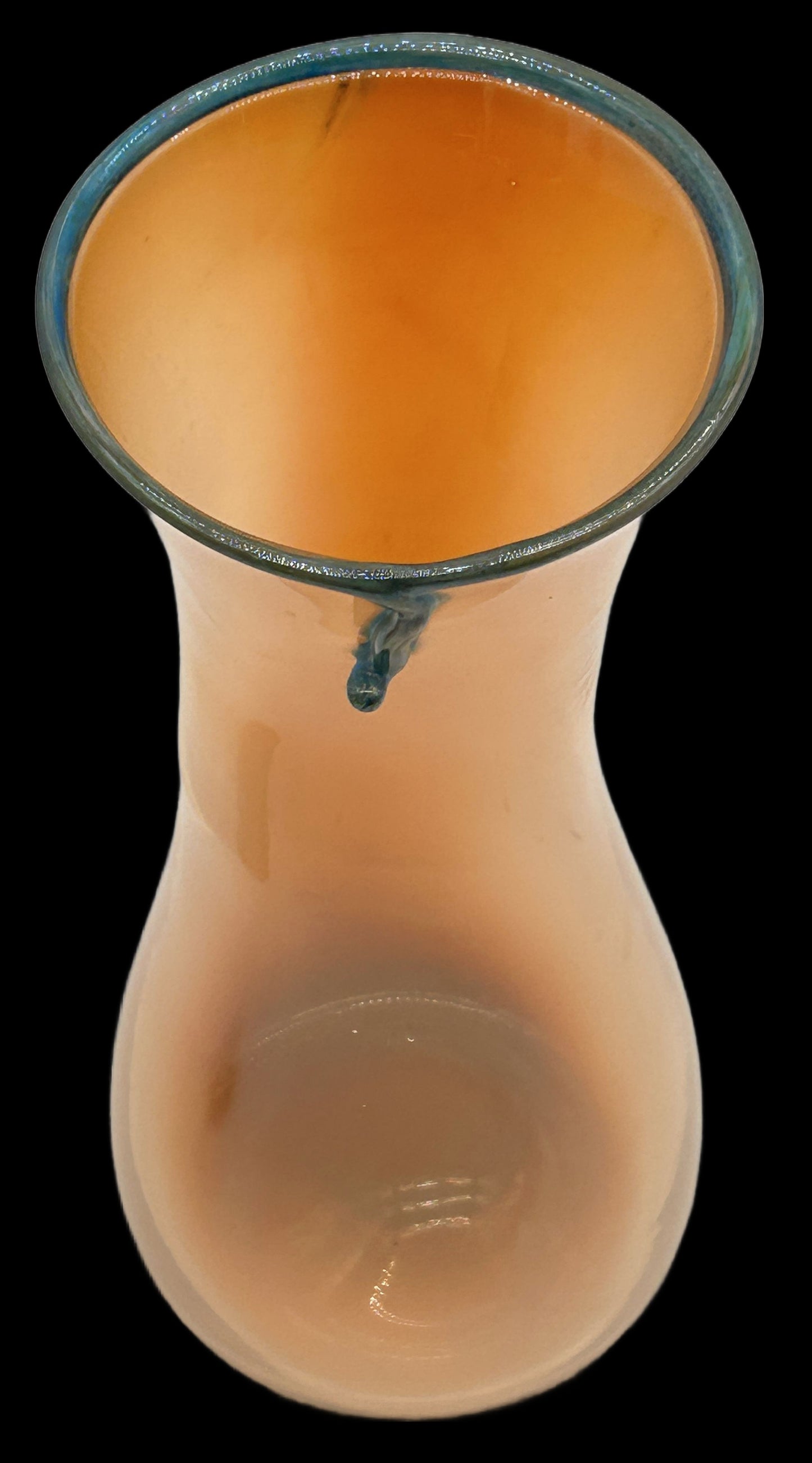 250305-7 Hand Blown artist Signed Peach Vase