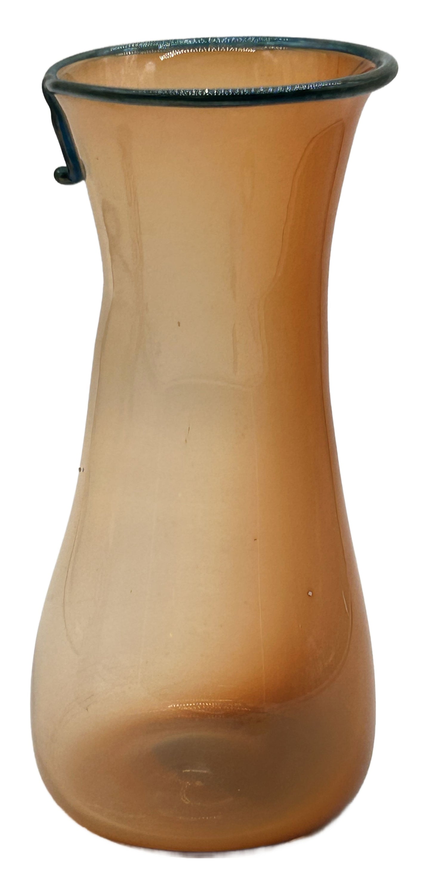 250305-7 Hand Blown artist Signed Peach Vase