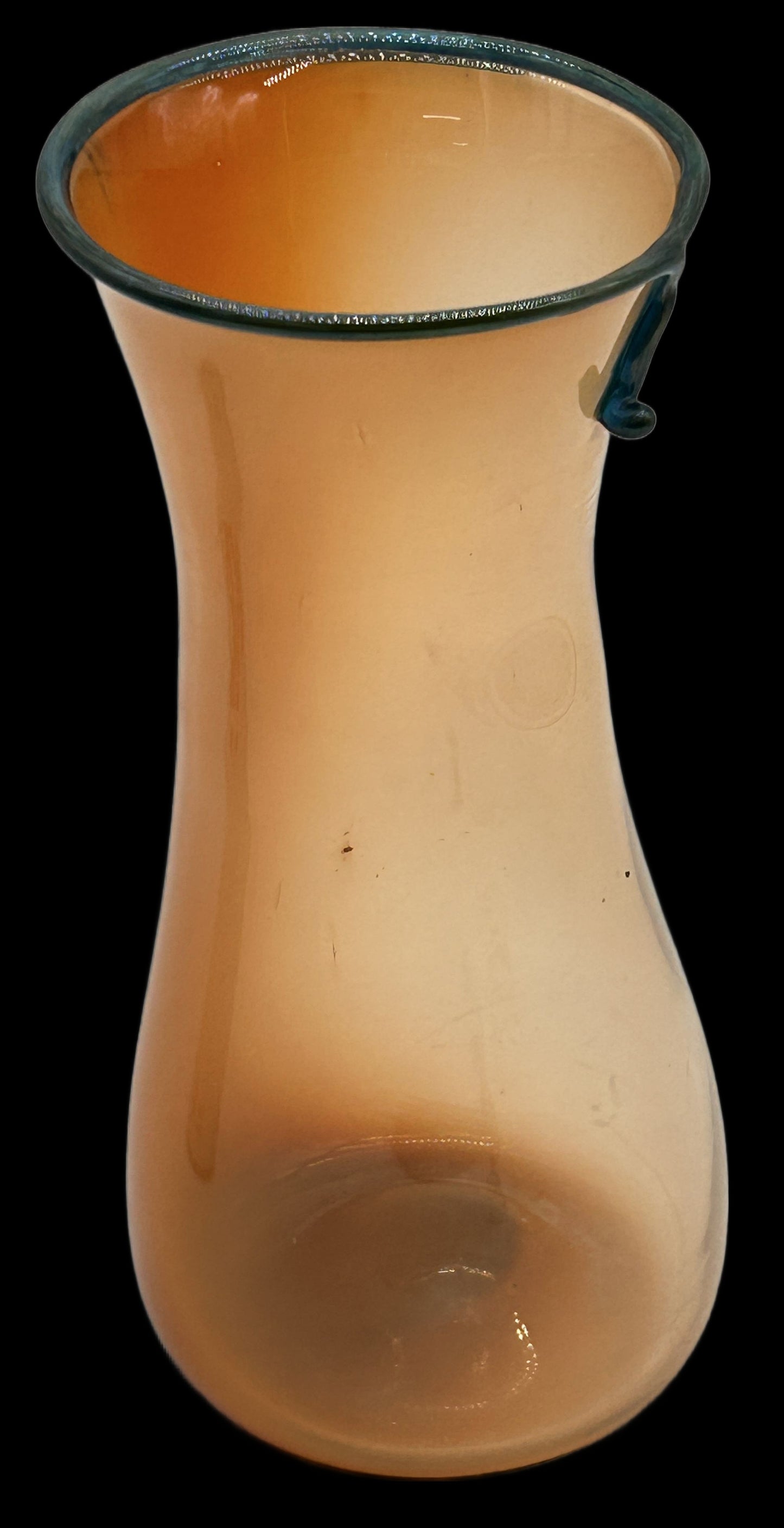 250305-7 Hand Blown artist Signed Peach Vase