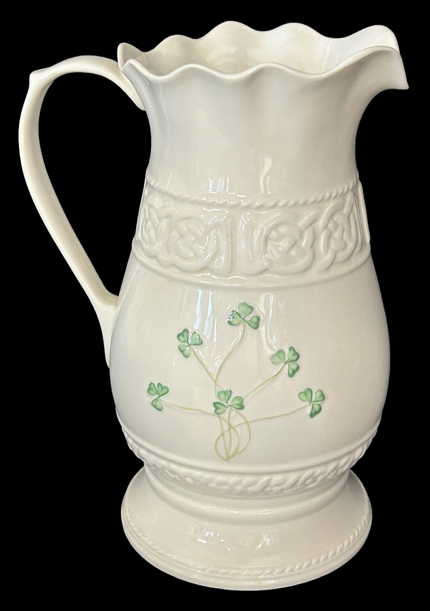 250305-9 Belleek Celtic Knot Tara Pitcher