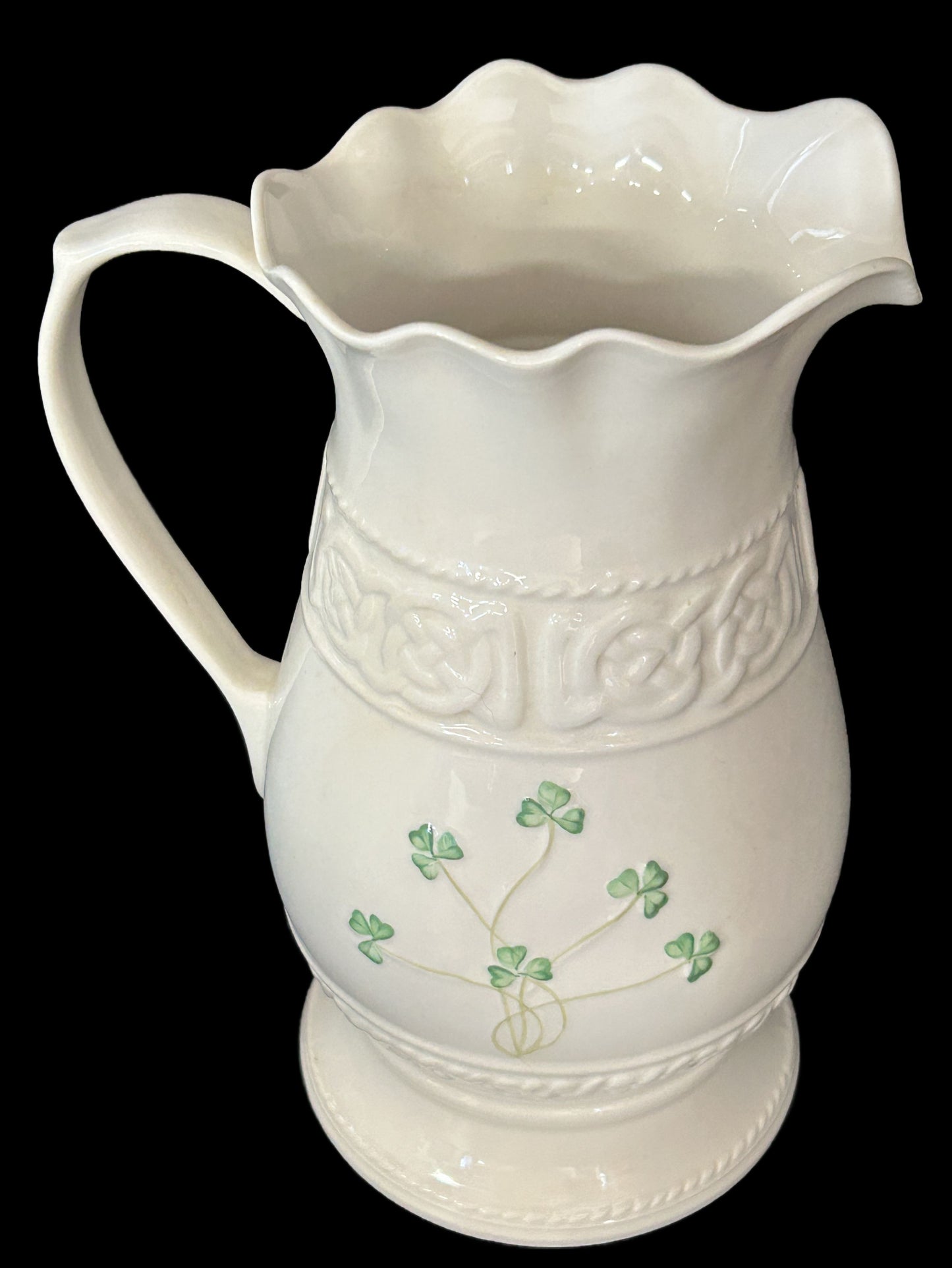 250305-9 Belleek Celtic Knot Tara Pitcher