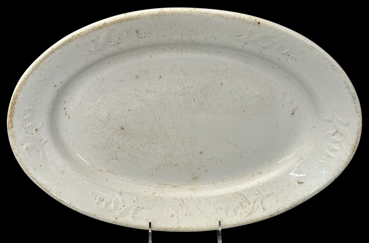 250827-15A H Burgess Ironstone Platter 16.5" x 12"