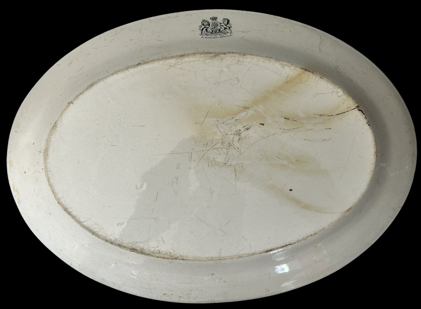 250827-15A H Burgess Ironstone Platter 16.5" x 12"