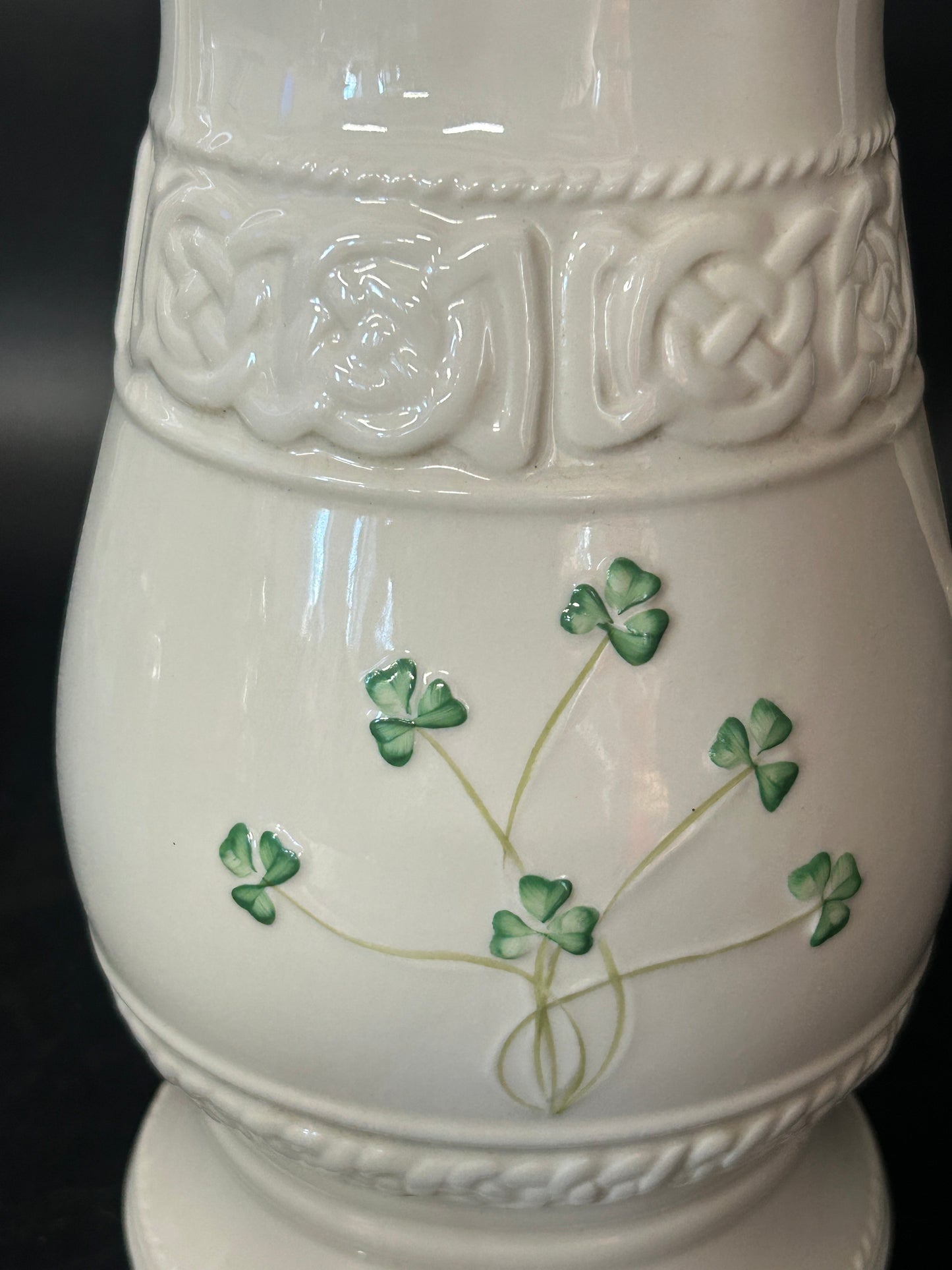250305-9 Belleek Celtic Knot Tara Pitcher