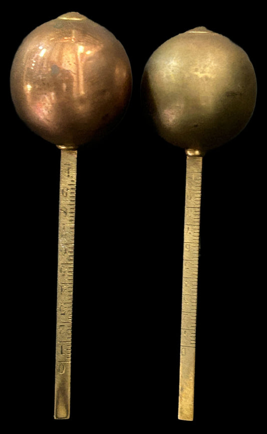 260708-1 Pair Antique Copper Sykes Hydrometer