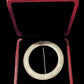 Sterling Art Deco Guilloche 2" Diam. Circle Brooch In Presentation Case