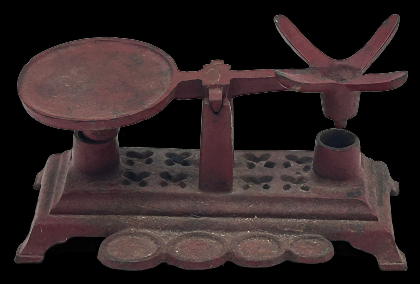 260708-8 Antique Red Cast Iron Miniature Scales