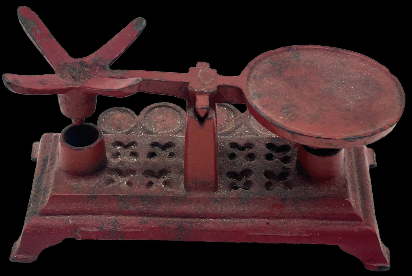 260708-8 Antique Red Cast Iron Miniature Scales
