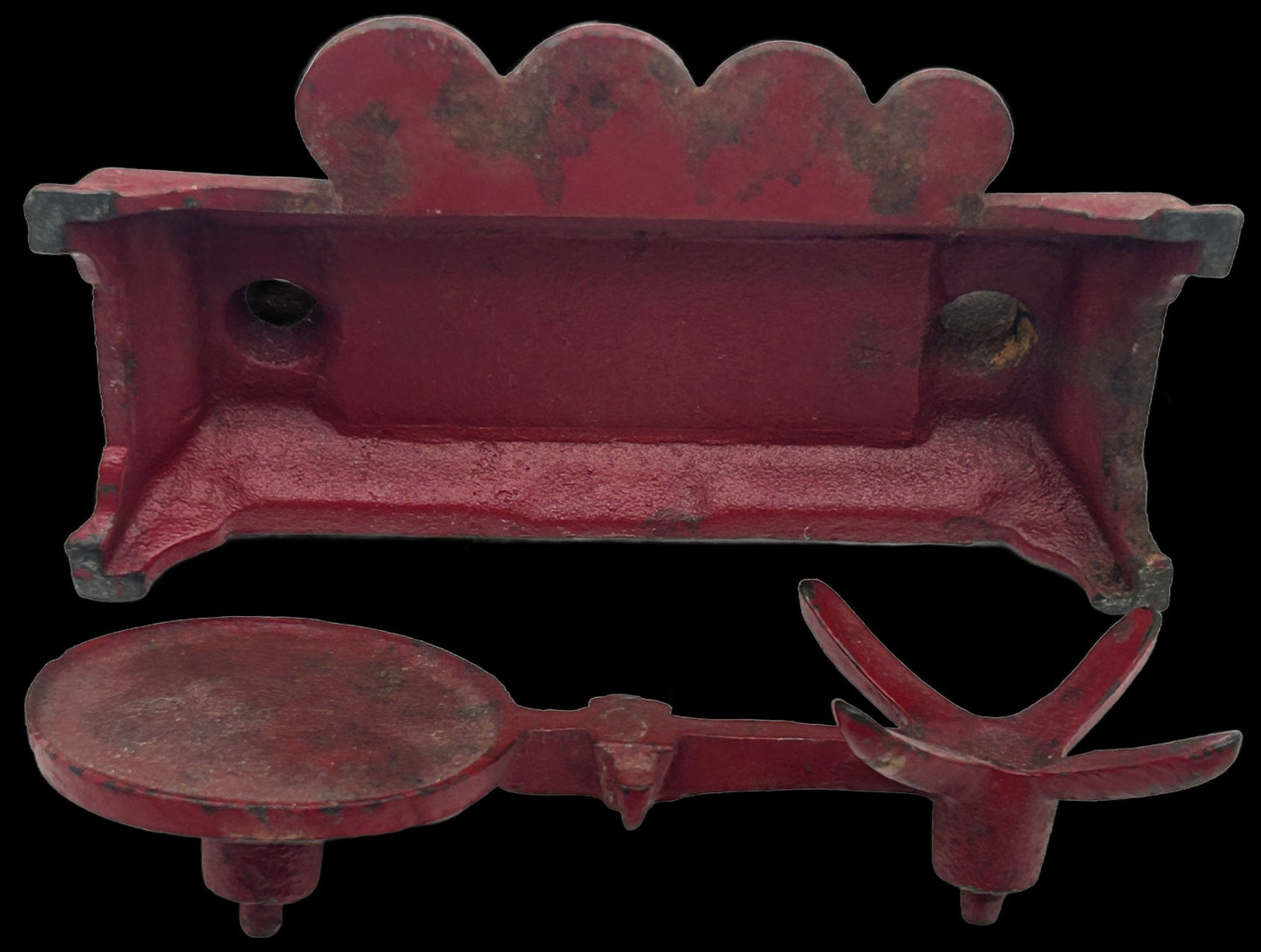 260708-8 Antique Red Cast Iron Miniature Scales