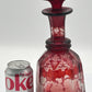 251210-4 Antique Faceted Decanter Ruby-Cut-To-Clear