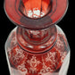 251210-4 Antique Faceted Decanter Ruby-Cut-To-Clear