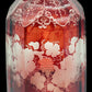 251210-4 Antique Faceted Decanter Ruby-Cut-To-Clear