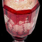 251210-4 Antique Faceted Decanter Ruby-Cut-To-Clear