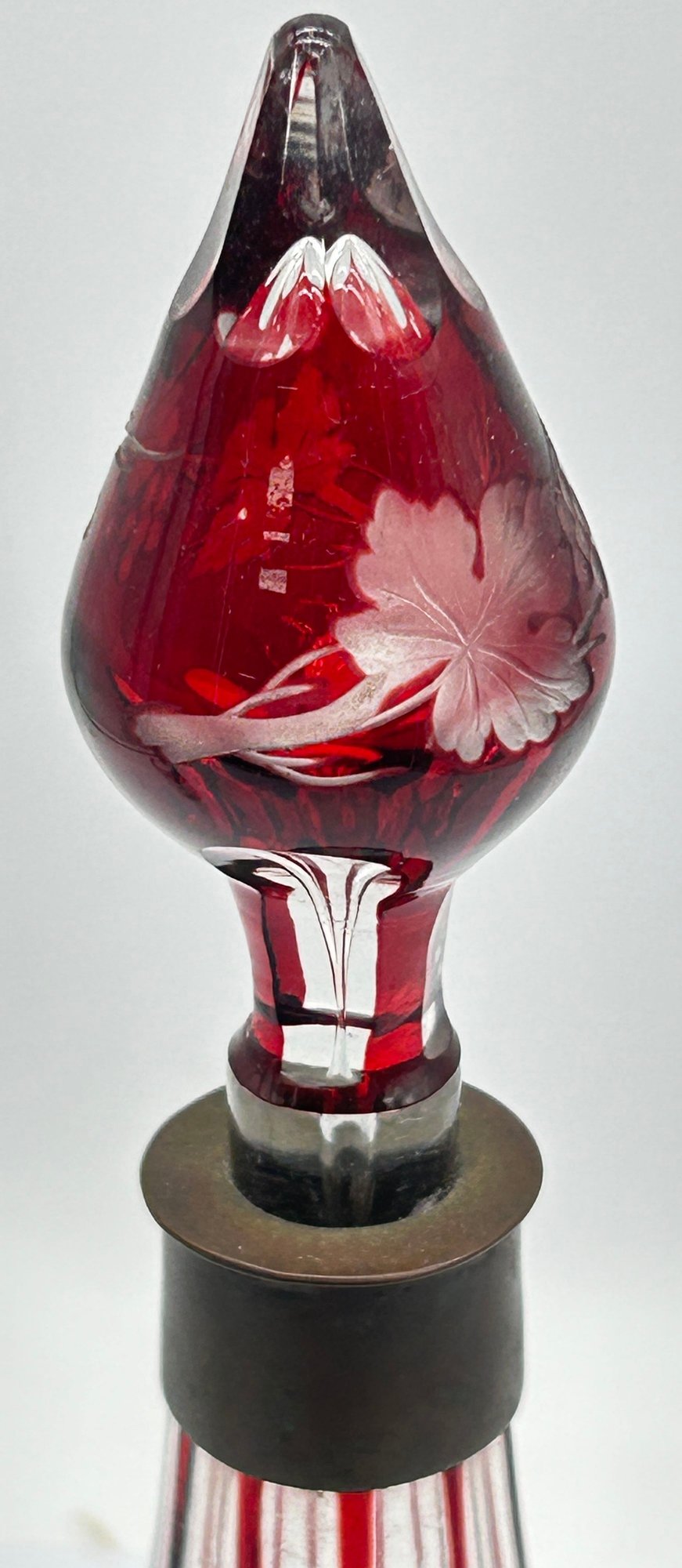 251210-5 Bohemian Ruby-Cut-To-Clear Decanter