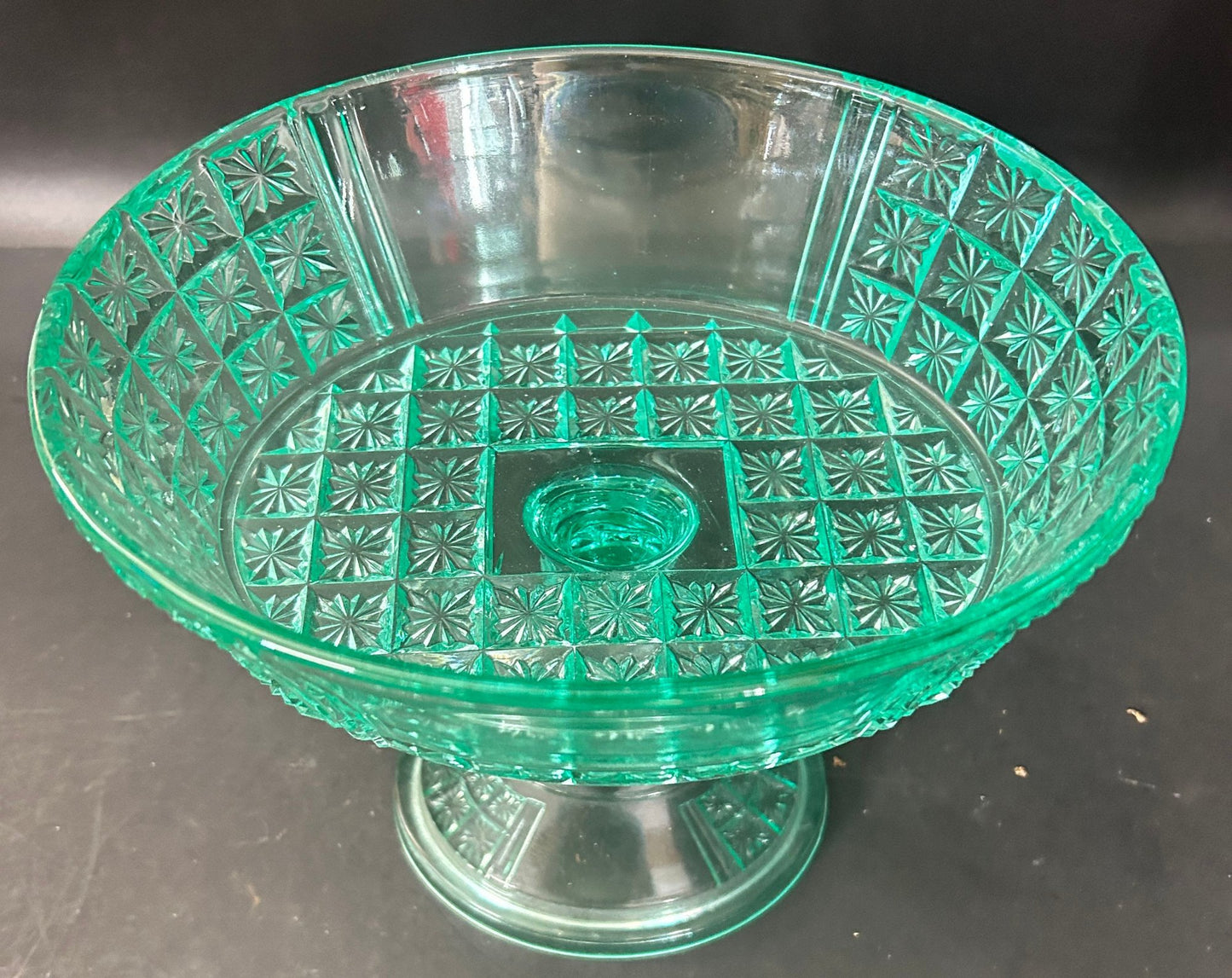 260708-9 Rare Turquoise Uranium Compote