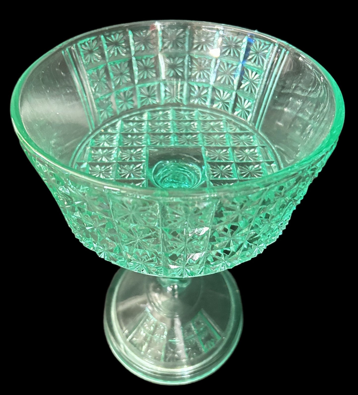 260708-9 Rare Turquoise Uranium Compote