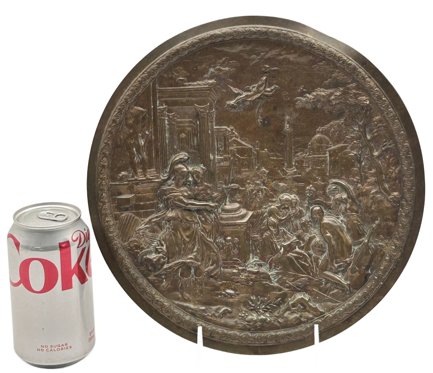 250611-10 Solid Bronze Plaque of Mythological Scene