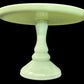 260708-10 Jadeite Glass Pedestal Cake Plate