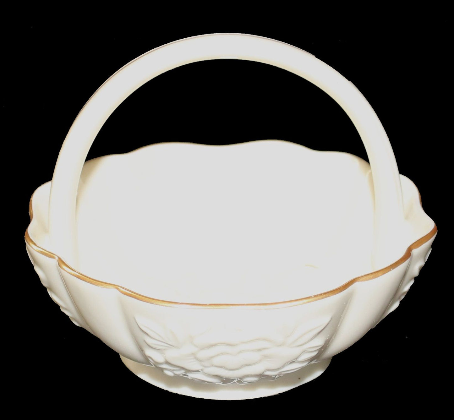 Lenox Ivory Peony Handled Basket