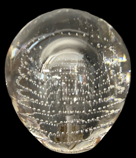 251210-11 Controlled Bubble Art Glass Paperweight