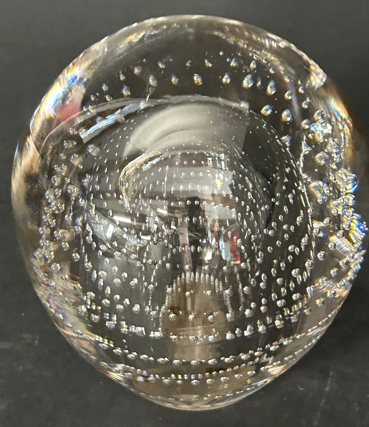 251210-11 Controlled Bubble Art Glass Paperweight