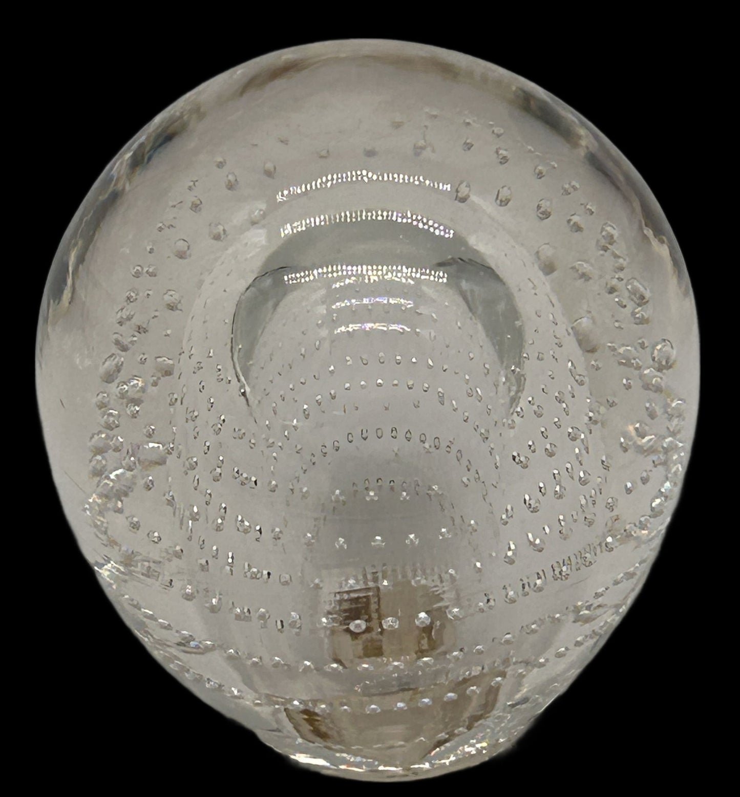 251210-11 Controlled Bubble Art Glass Paperweight