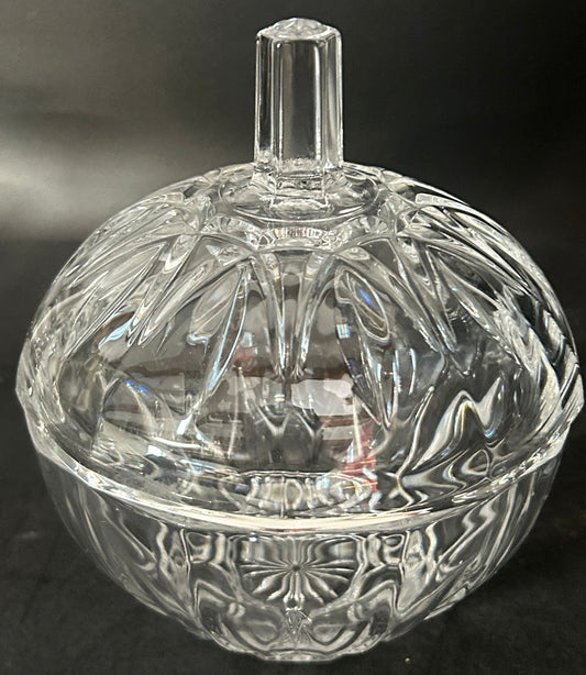 251210-12B Lead Glass Covered Candy Dish