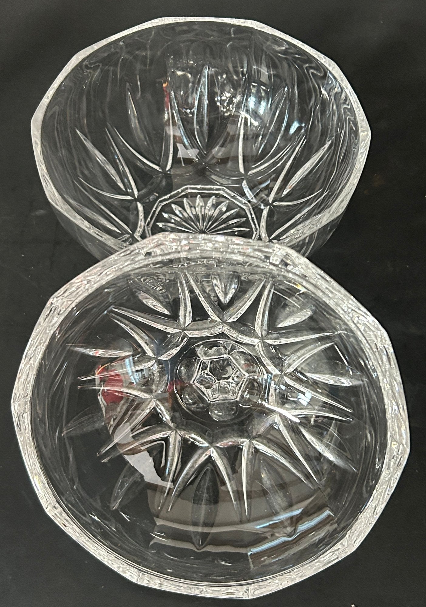 251210-12B Lead Glass Covered Candy Dish