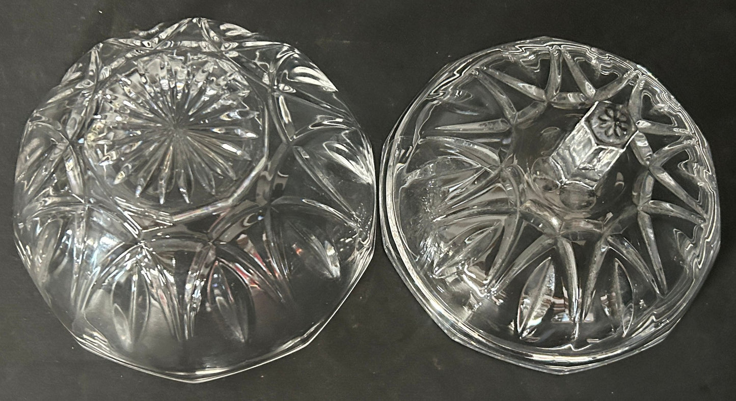 251210-12B Lead Glass Covered Candy Dish