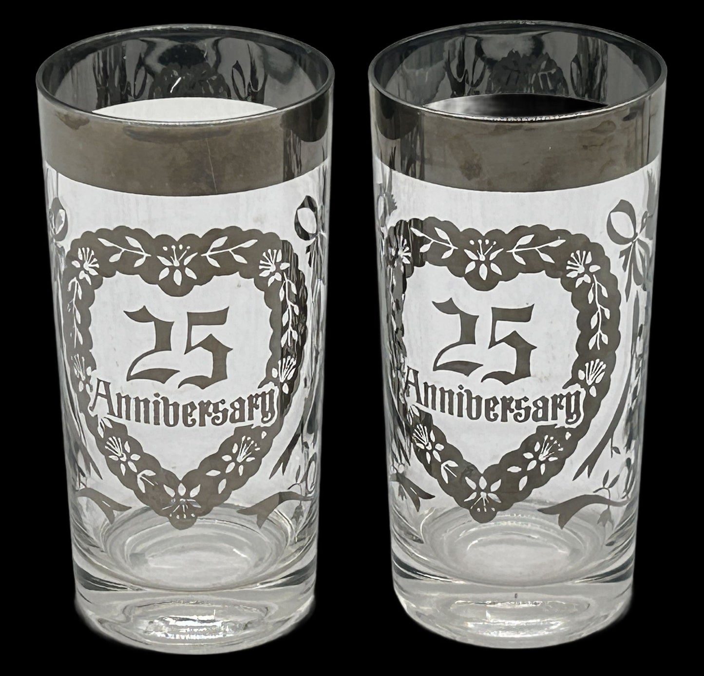 251210-14 Pair 25th Anniversary Hi-Ball Glasses