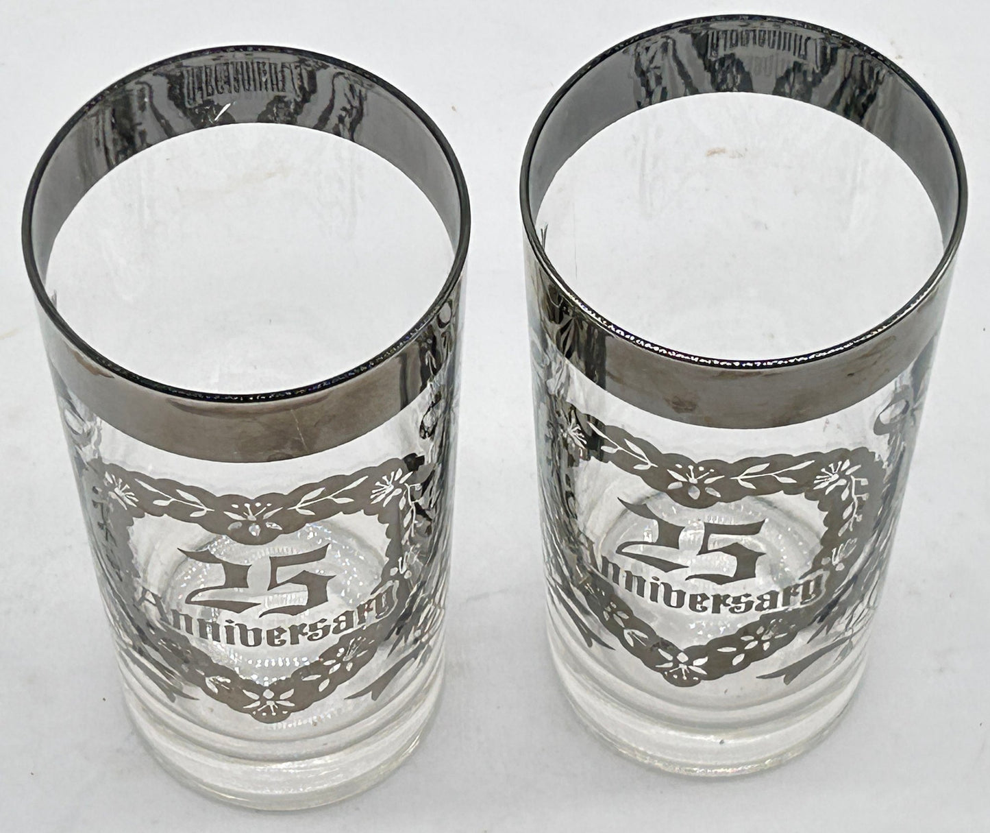 251210-14 Pair 25th Anniversary Hi-Ball Glasses