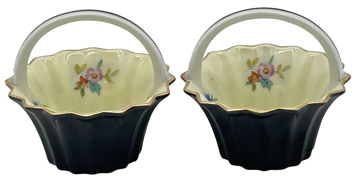 251210-16 Pair Noritake Open Salt Baskets