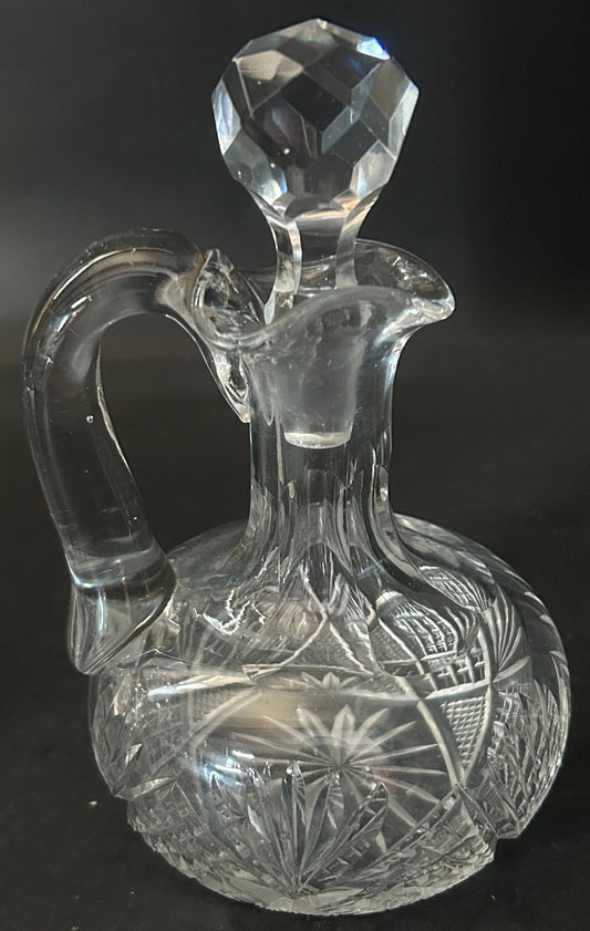 251210-18B Cut Lead Crystal Cruet With Stopper