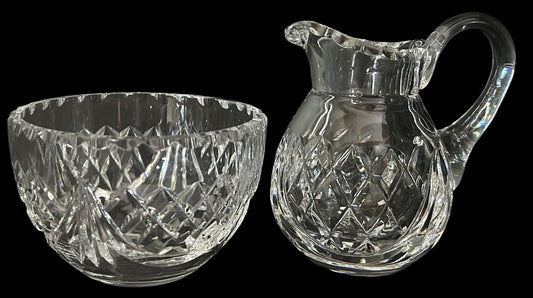 251210-19 Galway Cut Lead Crystal Creamer & Sugar