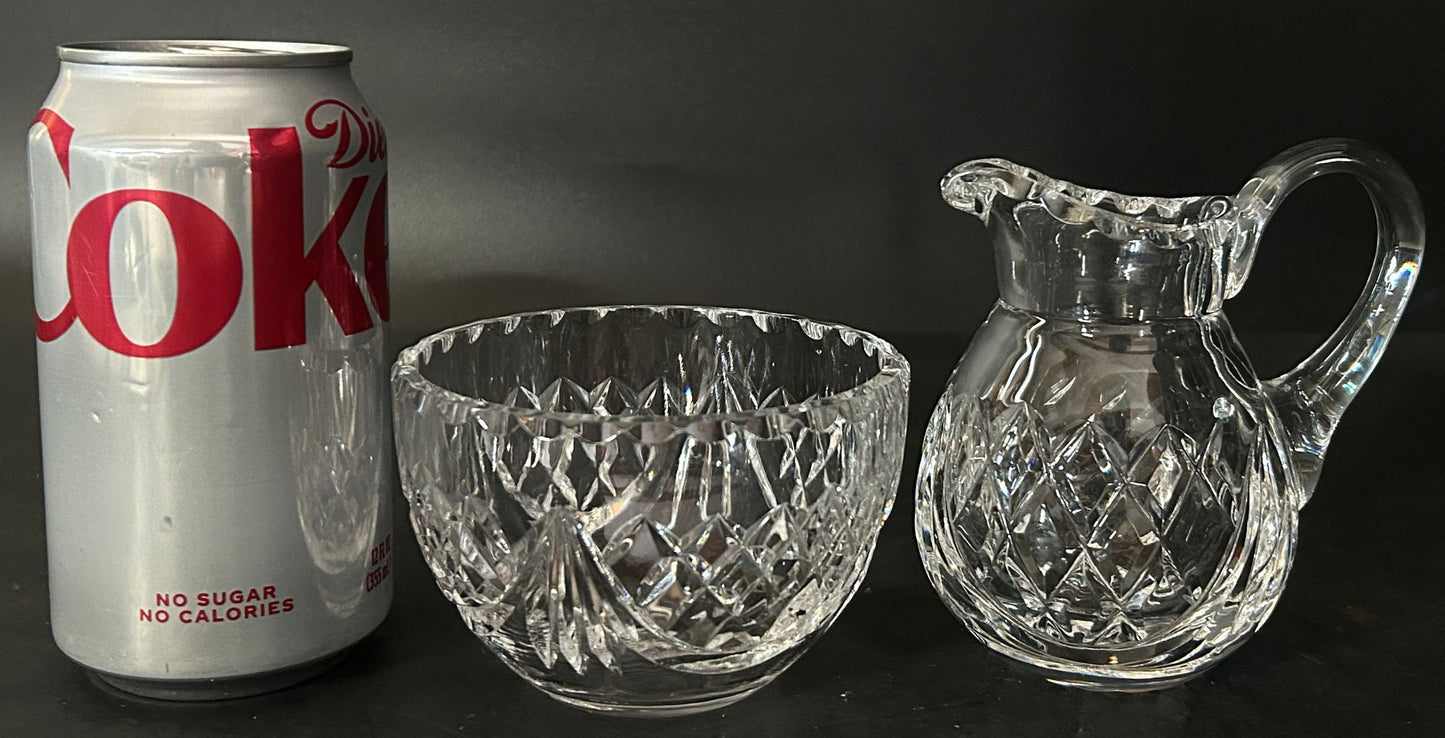251210-19 Galway Cut Lead Crystal Creamer & Sugar