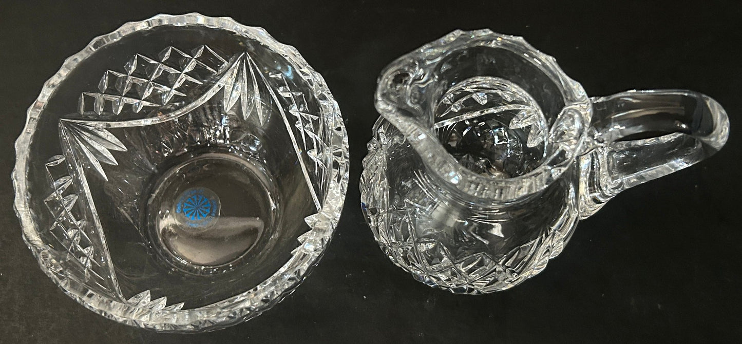 251210-19 Galway Cut Lead Crystal Creamer & Sugar