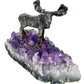 Pewter Moose on Amethyst Geode Plinth