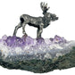 Pewter Moose on Amethyst Geode Plinth