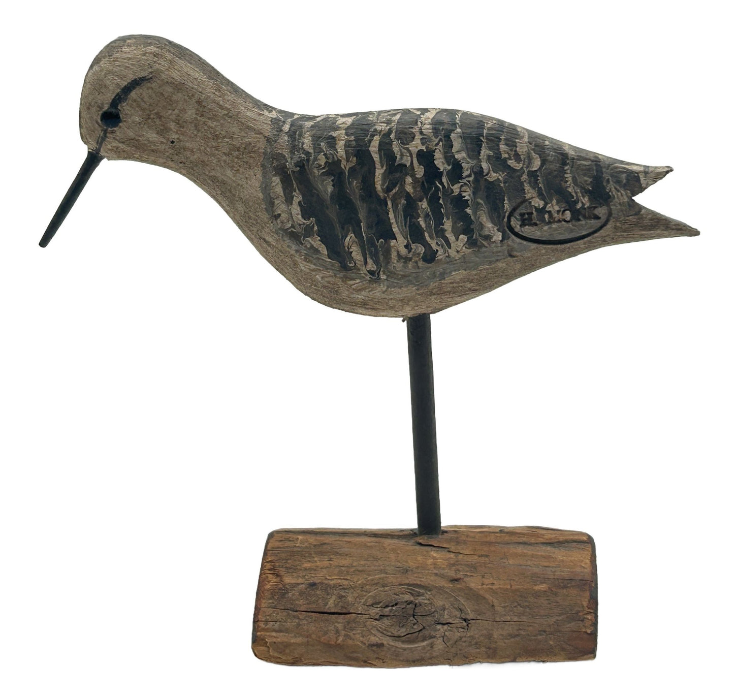 260408-9 Signed Harry Monk Carved Shore Bird