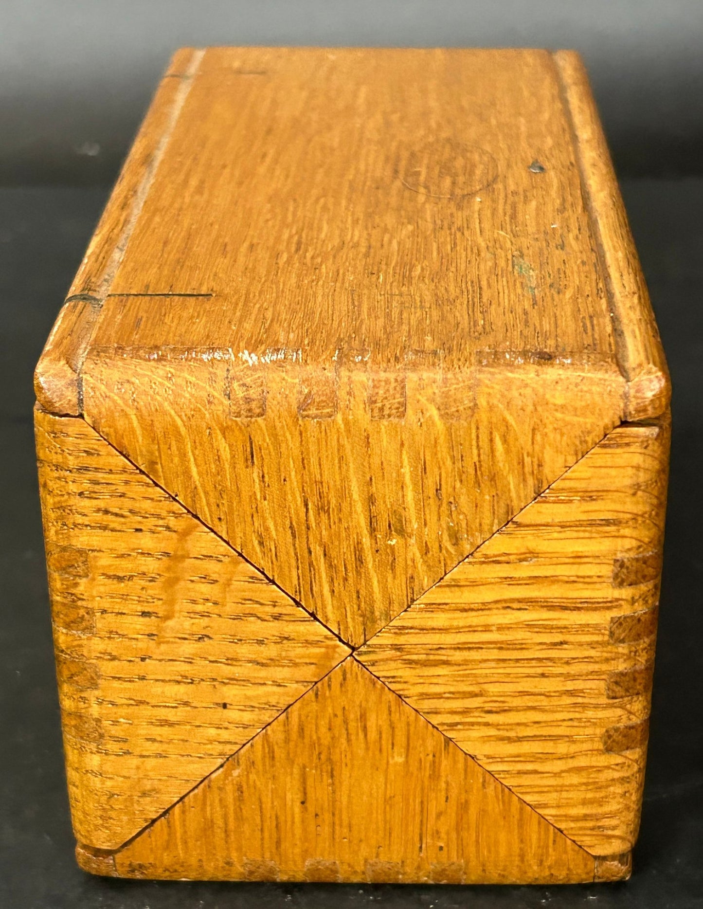 260708-19 Antique Oak Puzzle Box