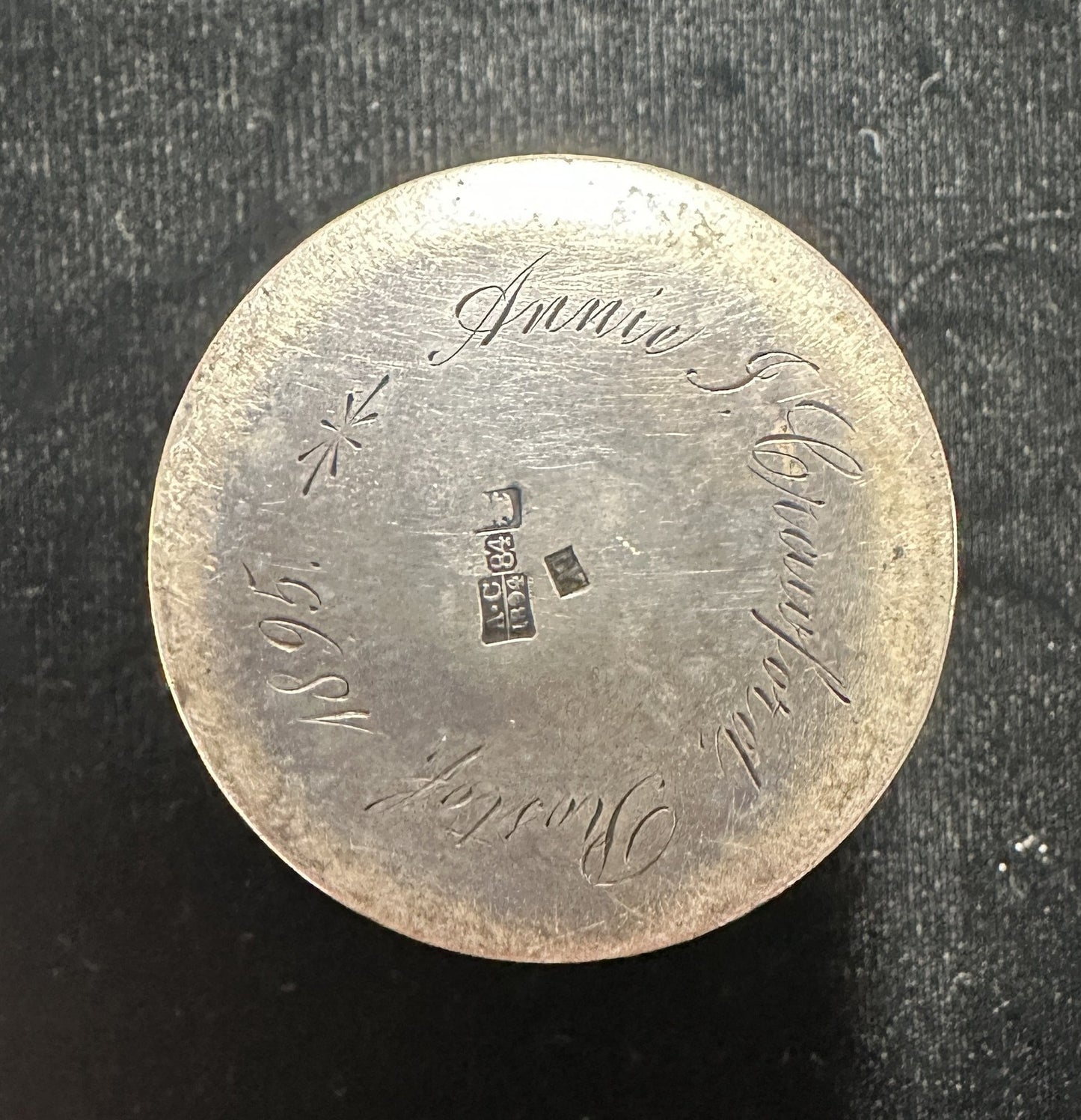 251009-5 Antique Russian Silver Beeker With Niello Inlaid Design