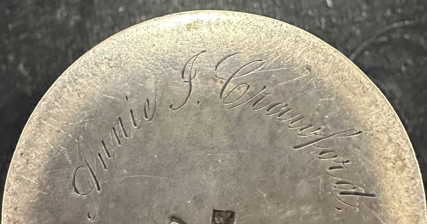 251009-5 Antique Russian Silver Beeker With Niello Inlaid Design